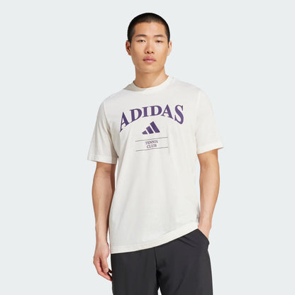 adidas Heritage Graphic "Tennis Club" Tee - Chaulk White/Aurora Plum